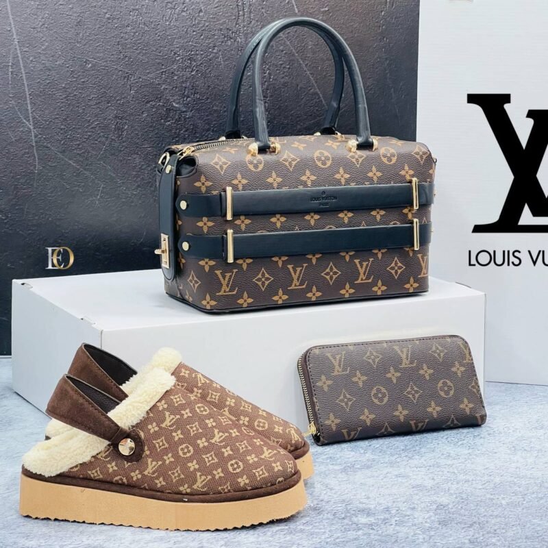 Louis Vuitton Designers Pair (Small Bag, Purse, Slippers)