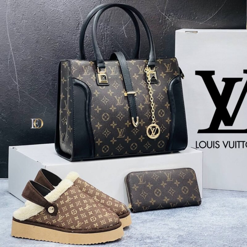 Louis Vuitton Designers Pair (Big Bag, Purse, Slippers) - Image 5