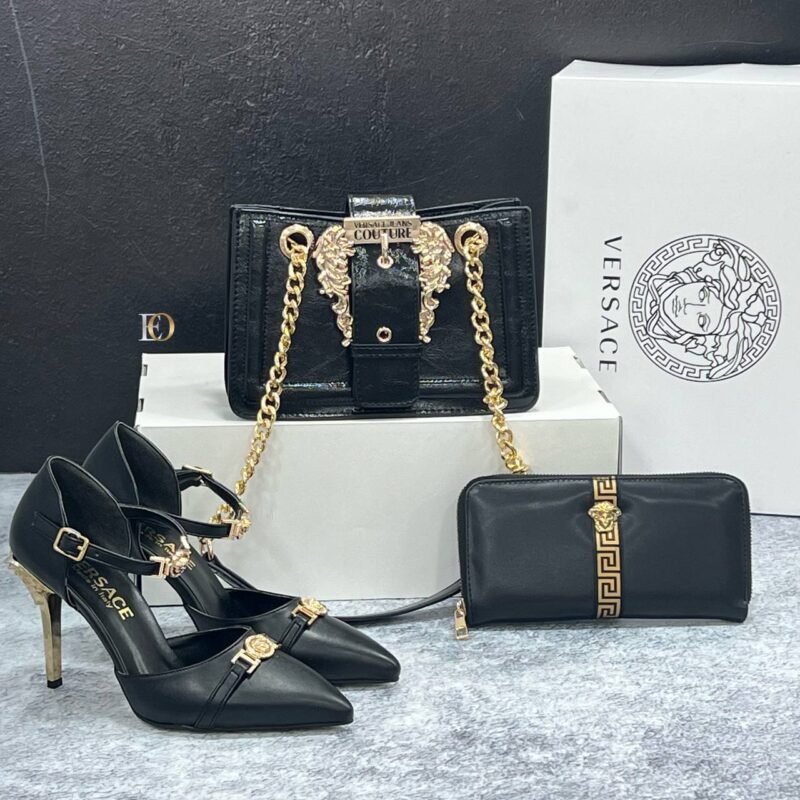 Versace Designers Pair (Bags, Purse, Heels) Multi Design Black - Image 3