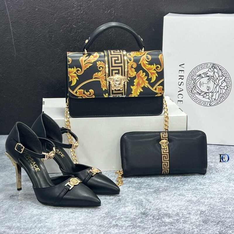 Versace Designers Pair (Bags, Purse, Heels) Multi Design Black - Image 4